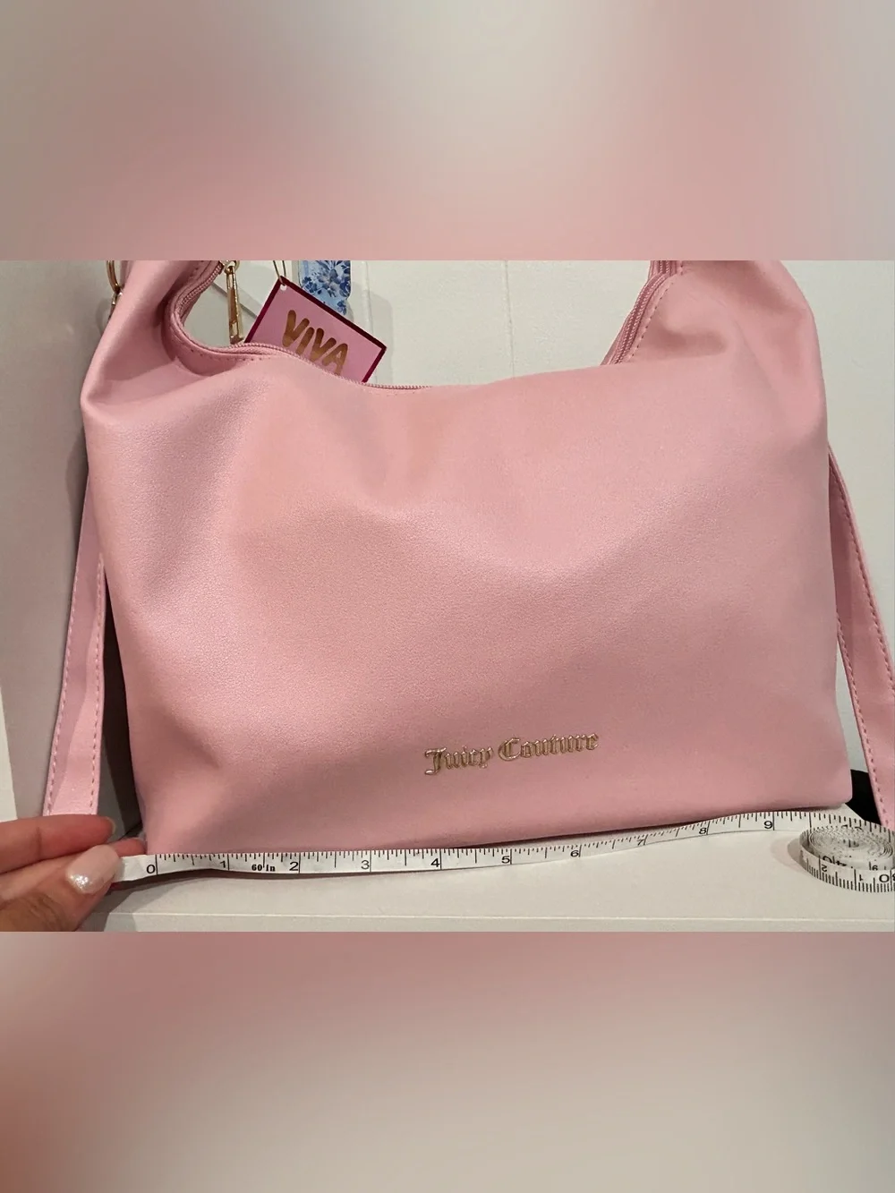 Juicy Couture Pastel Pink Bead-Handle Shoulder Bag
